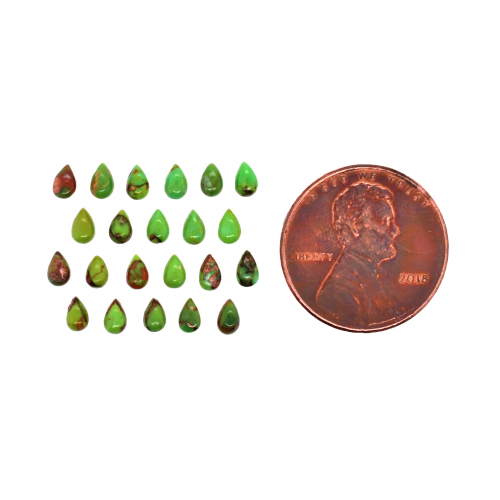 Copper Green Turquoise Cab Pear Shape 4x2.5mm Approximately 3 Carat