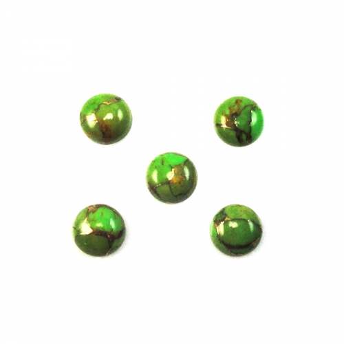 Copper Green Turquoise Cab Round 8mm Approximately 9 Carat