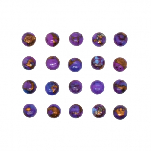 Copper Purple Turquoise Cab Round 3mm Approximately 2.30 Carat