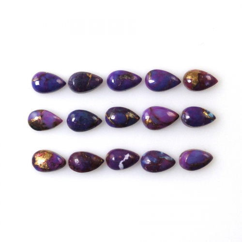 Copper Purple Turquoise Pear Shape 5x3mm Approximately 3 Carat