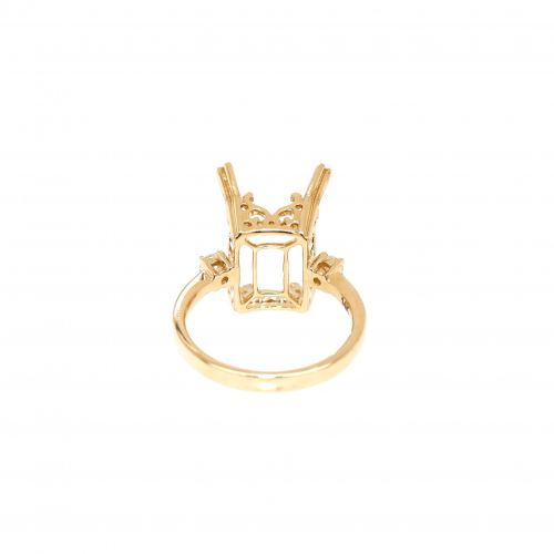 Emerald Cut 14x10mm Ring Semi Mount In 14k Yellow Gold With Diamond Accents (rg2030)