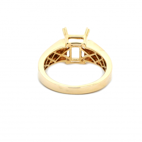Emerald Cut 9x7mm Men's Ring Semi Mount In14K Yellow Gold  (RG0580)