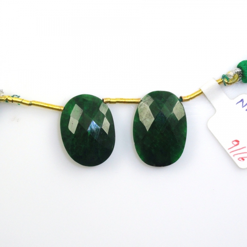 Emerald Drops Oval Shape 20x15mm Drilled Matching Pair