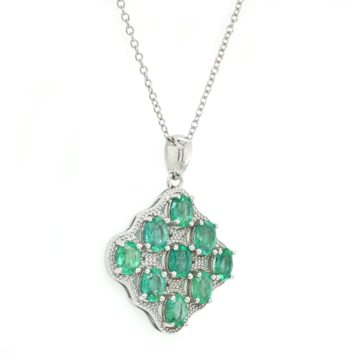 Emerald Oval 2.85 Carat Pendant In 925 Sterling Silver