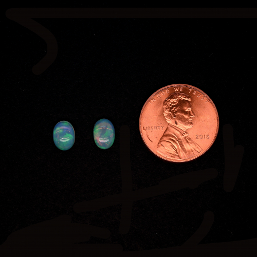 Ethiopian Opal Cab Oval 7x5mm Matching Pair Approximately 0.80Carat