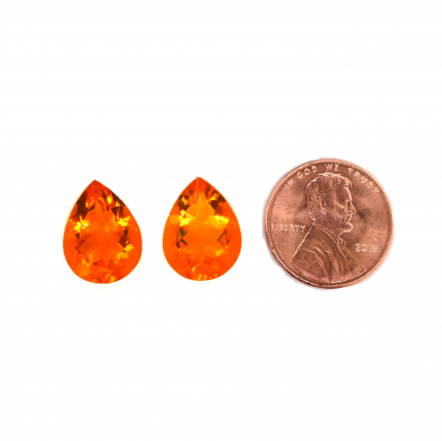 Fire Opal 8x6mm Matching Pair Approximately 1.44 Carat