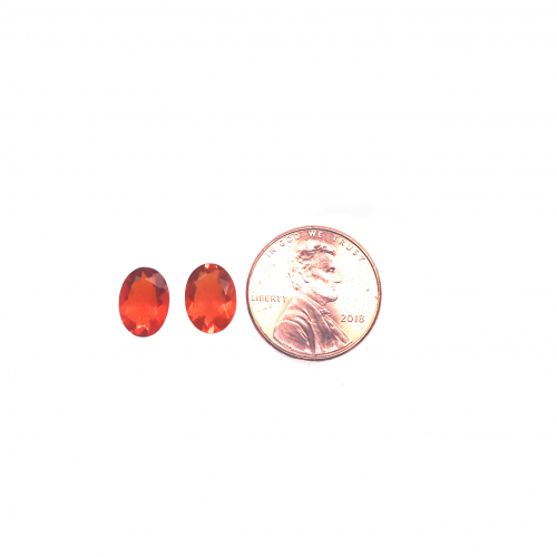 Fire Opal Oval 7x5mm Matching Pair Approximately 0.86 Carat