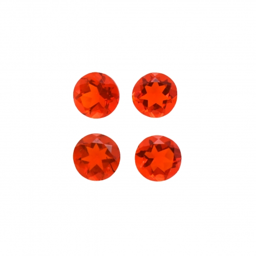 Fire Opal (red Tone) Round 4mm Approximately 0.60 Carat