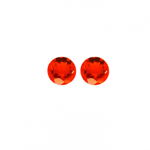 Fire Opal Round 6mm Matching Pair Approximately 1.08 Carat