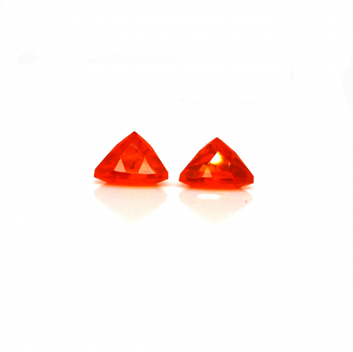 Fire Opal Trillion Shape 7mm Matching Pair Approximately 1.71 Carat