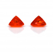 Fire Opal Trillion Shape 8mm Matching Pair Approximately 2.33 Carat