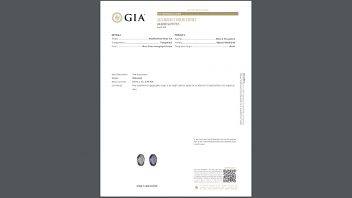 Gia Certified  Natural Blue-green Changing To Purple Alexandrite Oval 0.50 Carat Ring In 14k Dual Tone(white/rose) Gold With Accented Diamonds