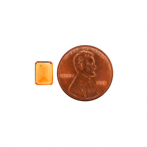 Golden Orange Citrine Emerald Cut 8x6mm Single Piece Approximately 1.40 Carat