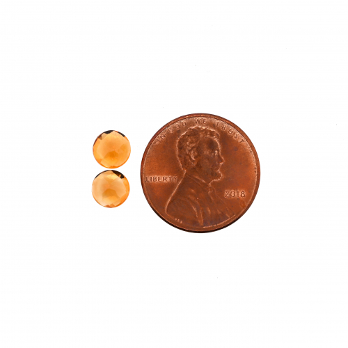 Golden Orange Citrine Round 6mm Matching Pair Approximately 1.44 Carat