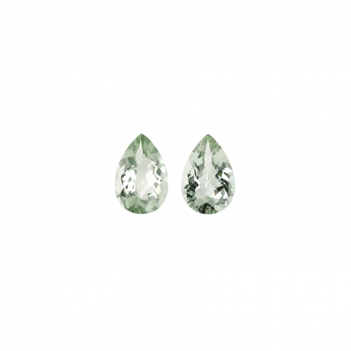 Green Amethyst Pear Shape 12x8mm Matching Pair Approximately 5 Carat