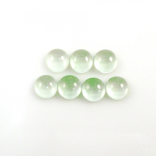 Green Amethyst (Prasiolite) Cabs Round 7mm Approximately 8 Carat