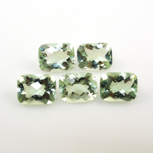 Green Amethyst (prasiolite) Emerald Cushion  Shape 9x7mm Approximately 9 Carat