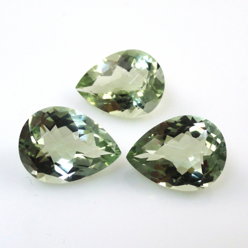 Green Amethyst (prasiolite) Pear Shape 12x9mm Approximately 9 Carat