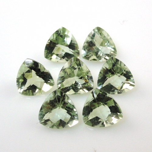 Green Amethyst (Prasiolite) Trillion Shape 8x8mm Approx  10 Carat