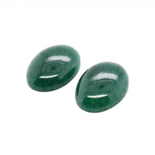 Green Aventurine Cab Oval 16x12mm Matching Pair Approximately 16.5 Carat