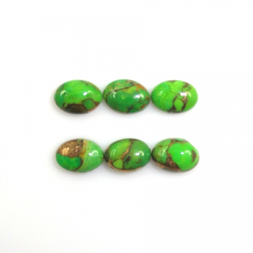 Green Copper Turquoise Cab 7X5X2mm Approximately 4 Carat