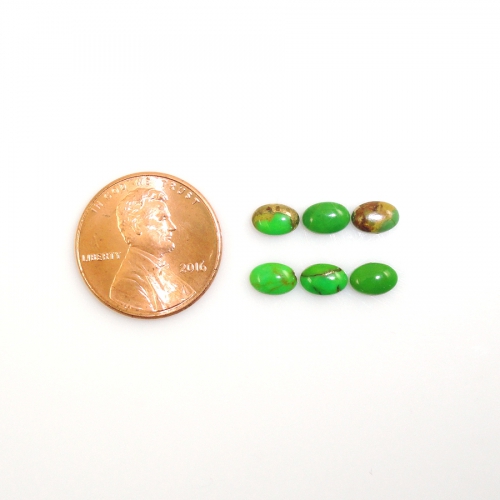 Green Copper Turquoise Cab Oval 6X4mm Approximately 2 Carat