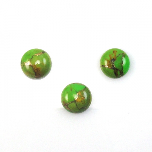 Green Copper Turquoise Cab Round 10mm Approximately 9 Carat