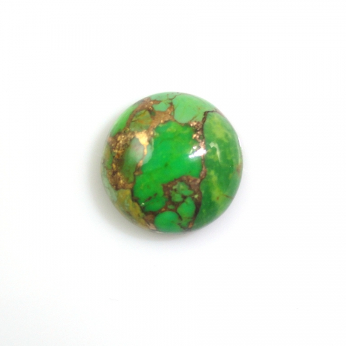 Green Copper Turquoise Cab Round 13mm Single Piece Approximately 7 Carat.