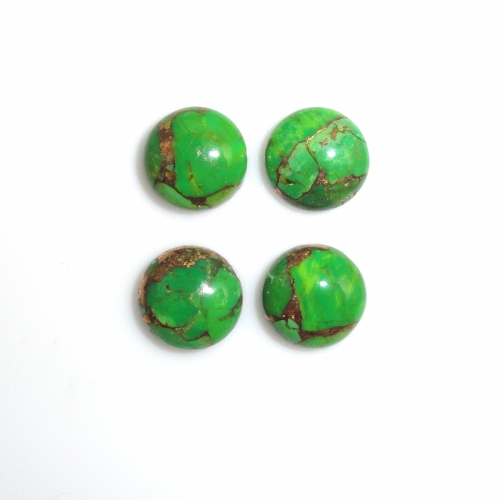 Green Copper Turquoise Cab Round 9mm Approximately 9 Carat