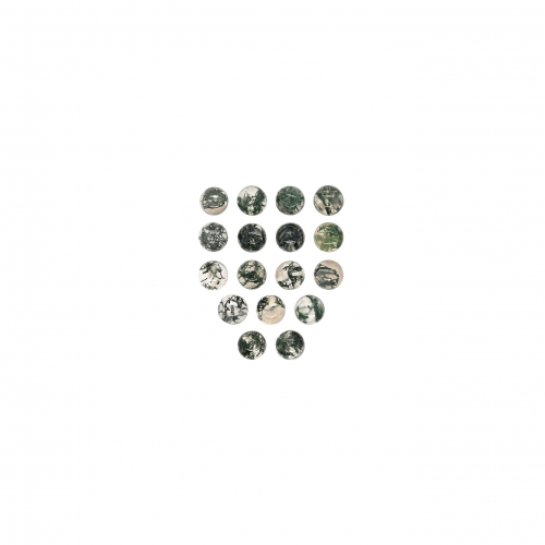 Green Moss Agate Cab Round 3mm Approximately 2.17 Carat