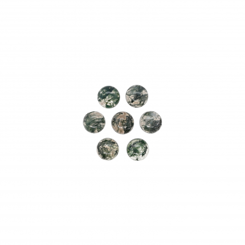 Green Moss Agate Cab Round 6mm Approximately 5.90 Carat