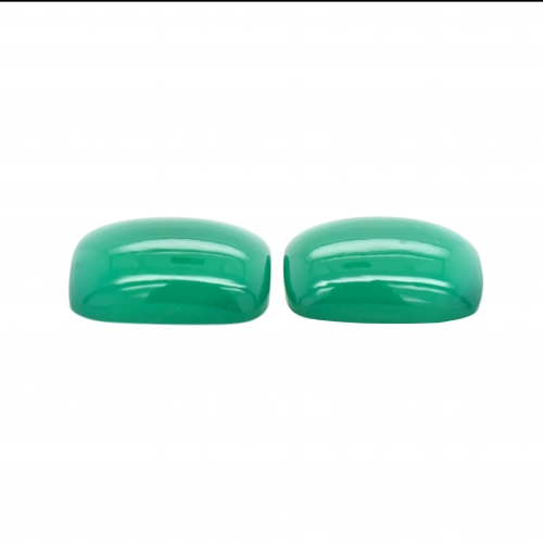 Green Onyx Cab Emerald Cushion 18x13mm Matching Pair Approximately 25 Carat