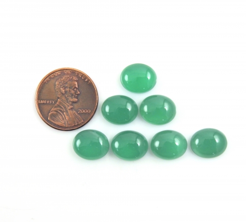Green Onyx Cab Oval 11x9mm Approximately 21 Carat