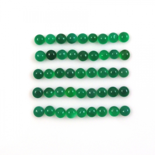 Green Onyx Cab Round 4mm Approximately 10 Carat