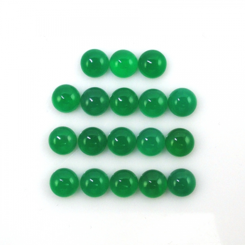 Green Onyx Cab Round 6mm Approximately 14 Carat