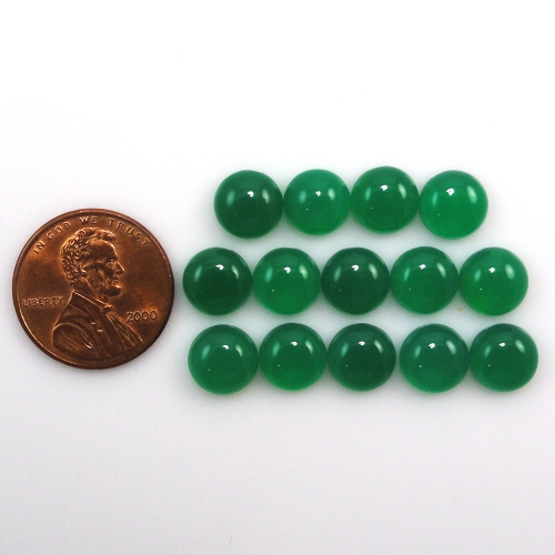 Green Onyx Cab Round 8mm Approximately 24 Carat