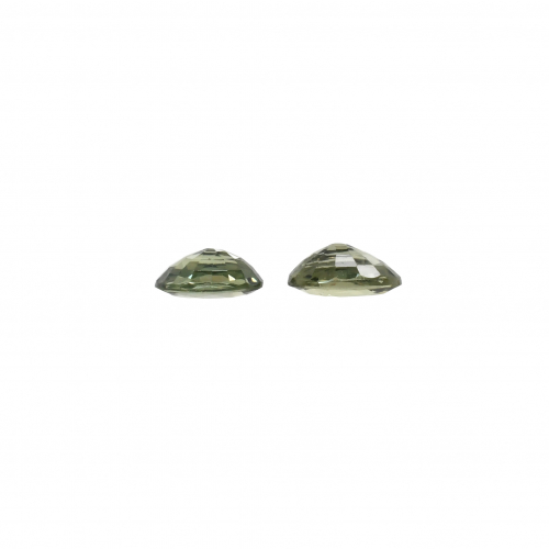 Green Sapphire Oval 6x4mm Matching Pair Approximately 1.19 Carat