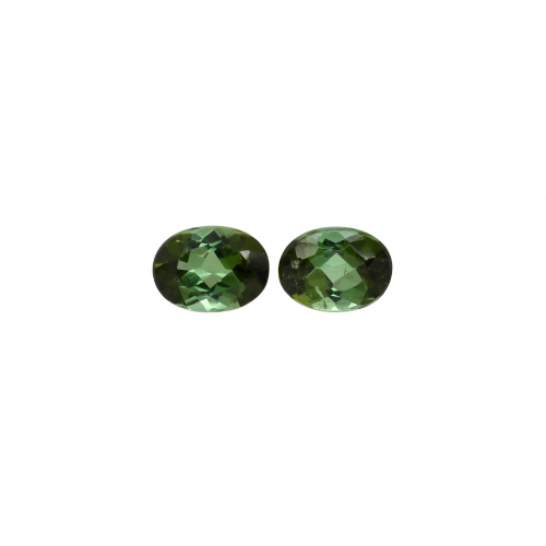 Green Tourmaline Oval Shape 6.5x4.8mm Matching Pair Approximately 1.40