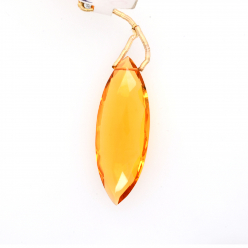 Hydro Citrine Drops Marquise Shape 12x15mm Drilled Bead Single Piece