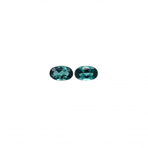 Indicolite Tourmaline Oval 5x3mm Matching Pair Approximately 0.53 Carat