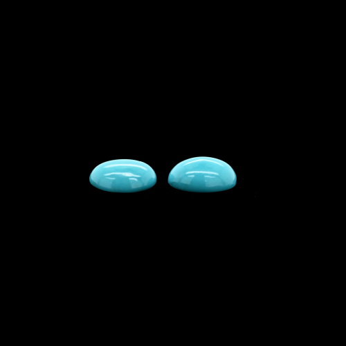 Kingman Turquoise Cab Oval 9x7mm Matching Pair Approximately 3.32 Carat