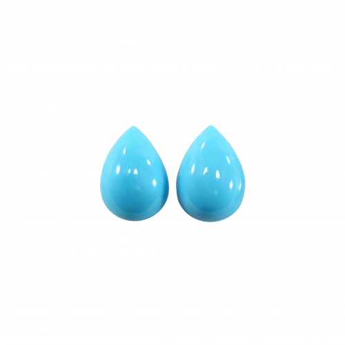 Kingman Turquoise Cab Pear Shape 14x10mm Matching Pair Approximately 9.50 Carat