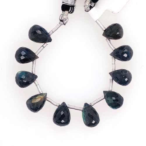 Labradorite Brioletts Shape 10x7mm Drilled Beads 10 Pieces