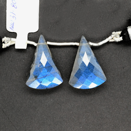 Labradorite Drops Conical Shape 25x17mm Drilled Bead Matching Pair
