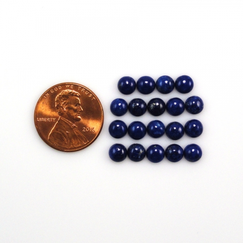 LAPIS CABS ROUND 5MM APPROXIMATELY 9 CARAT