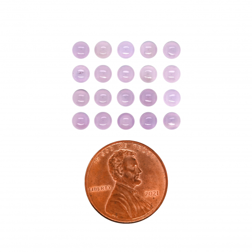 Lavender Color Chalcedony Cab Round 4mm Approximately 5.20 Carat