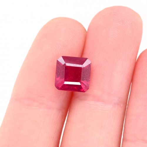 Madagascar Ruby Emerald Square 8mm Single Piece Approximately 3.50 Carat