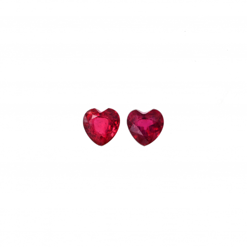 Madagascar Ruby Heart Shape 5mm Matching Pair Approximately 1.40 Carat