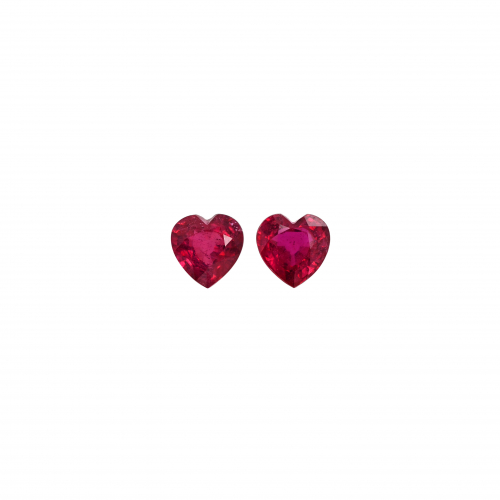 Madagascar Ruby Heart Shape 6mm Matching Pair Approximately 2.30 Carat