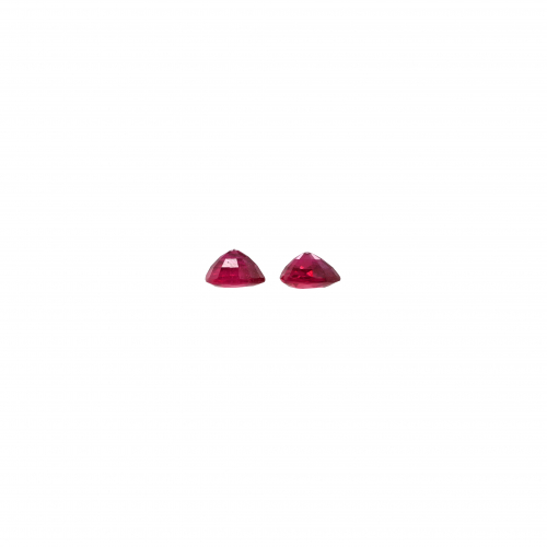 Madagascar Ruby Heart Shape 7mm Matching Pair Approximately 3.40 Carat